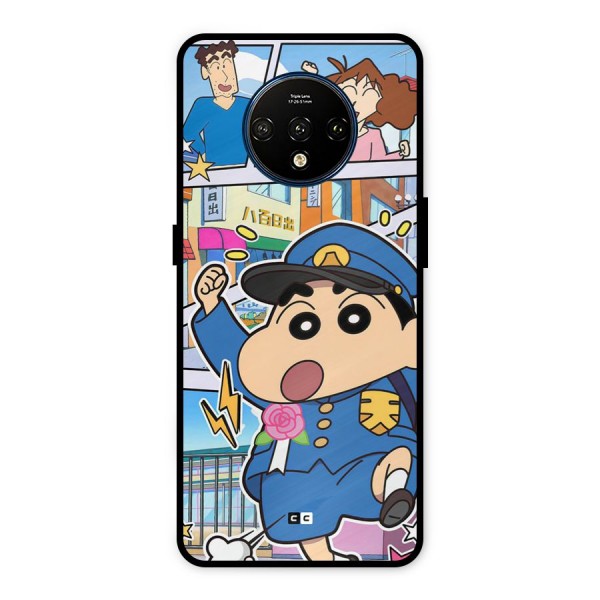 Officer Shinchan Metal Back Case for OnePlus 7T