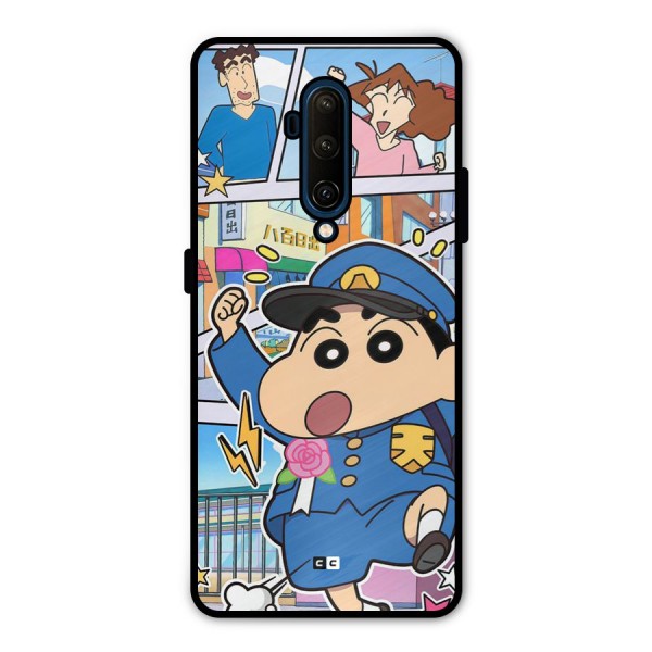 Officer Shinchan Metal Back Case for OnePlus 7T Pro