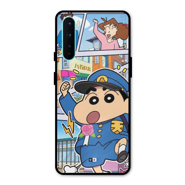 Officer Shinchan Metal Back Case for OnePlus Nord