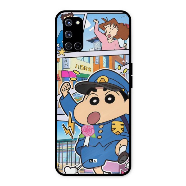 Officer Shinchan Metal Back Case for Oppo A52