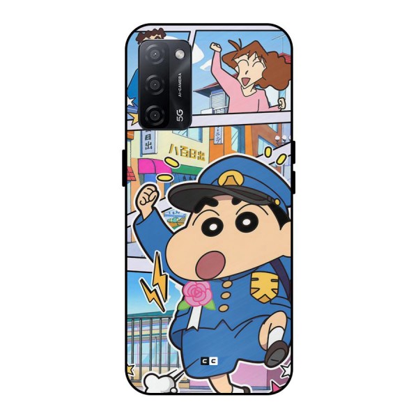 Officer Shinchan Metal Back Case for Oppo A53s 5G