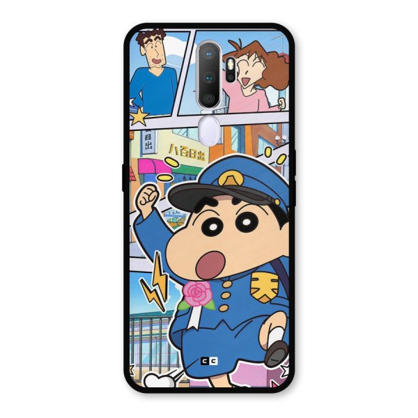 Officer Shinchan Metal Back Case for Oppo A5 (2020)