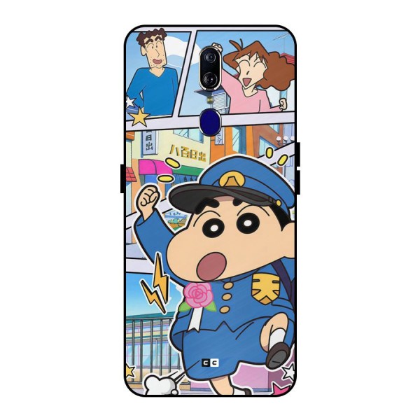 Officer Shinchan Metal Back Case for Oppo F11