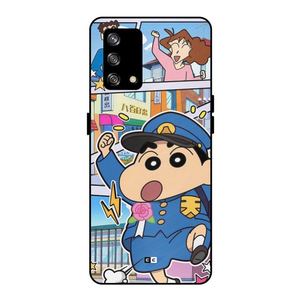 Officer Shinchan Metal Back Case for Oppo F19