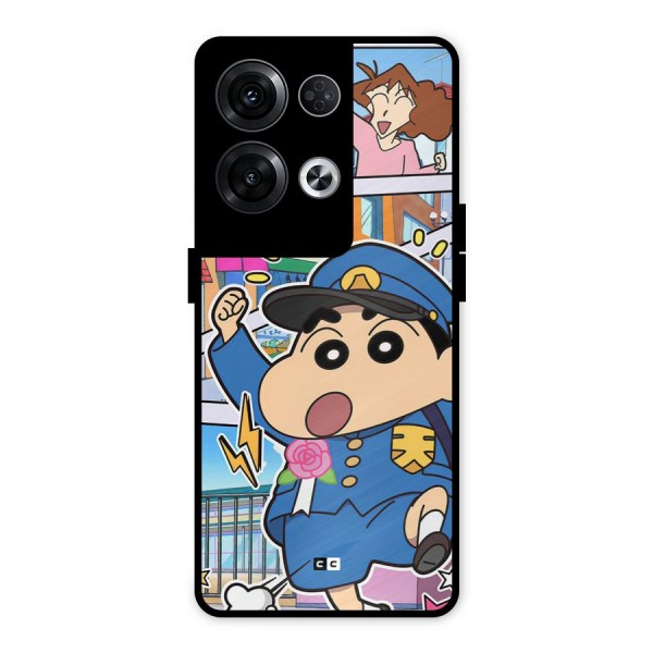 Officer Shinchan Metal Back Case for Oppo Reno8 Pro 5G