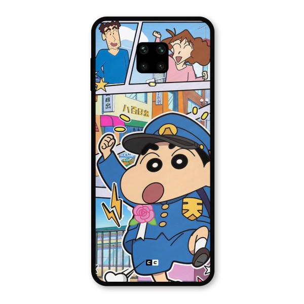 Officer Shinchan Metal Back Case for Poco M2