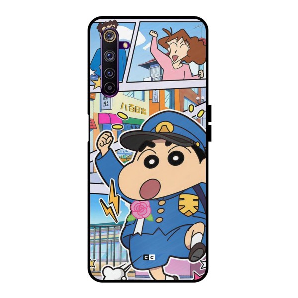 Officer Shinchan Metal Back Case for Realme 6 Pro