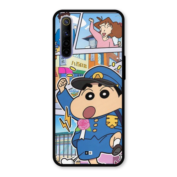 Officer Shinchan Metal Back Case for Realme 6i