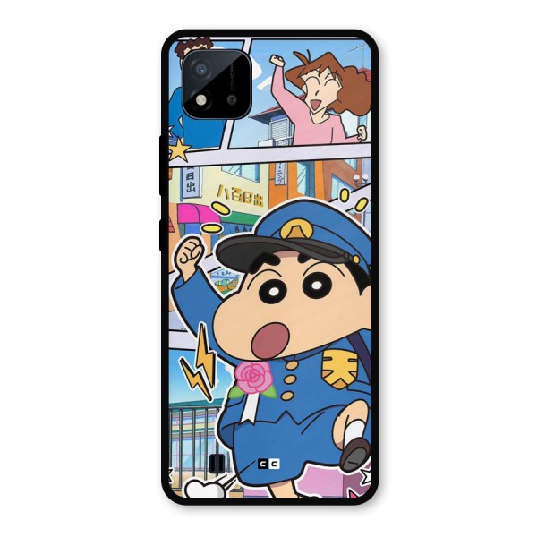 Officer Shinchan Metal Back Case for Realme C11 2021