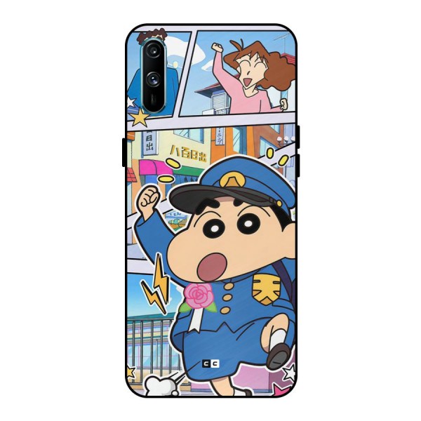 Officer Shinchan Metal Back Case for Realme C3