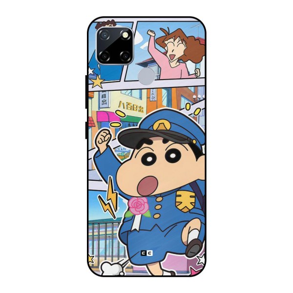 Officer Shinchan Metal Back Case for Realme Narzo 20