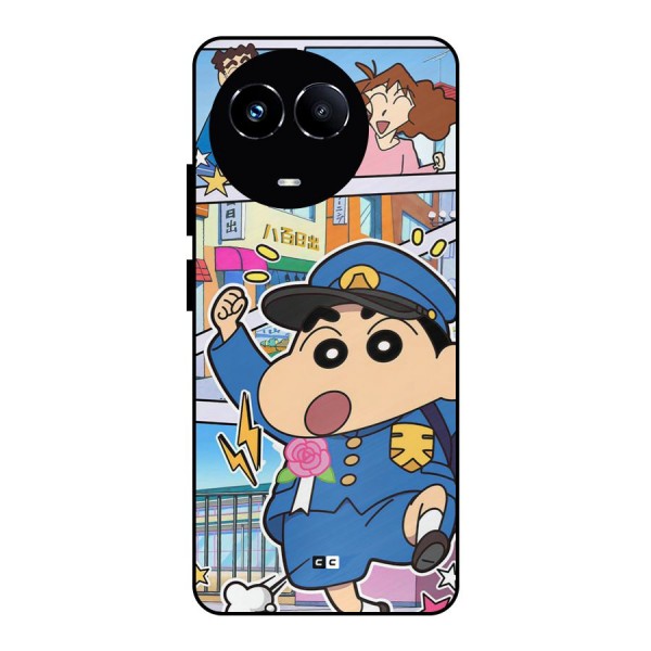 Officer Shinchan Metal Back Case for Realme Narzo 60X