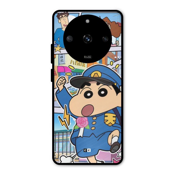 Officer Shinchan Metal Back Case for Realme Narzo 60 5G