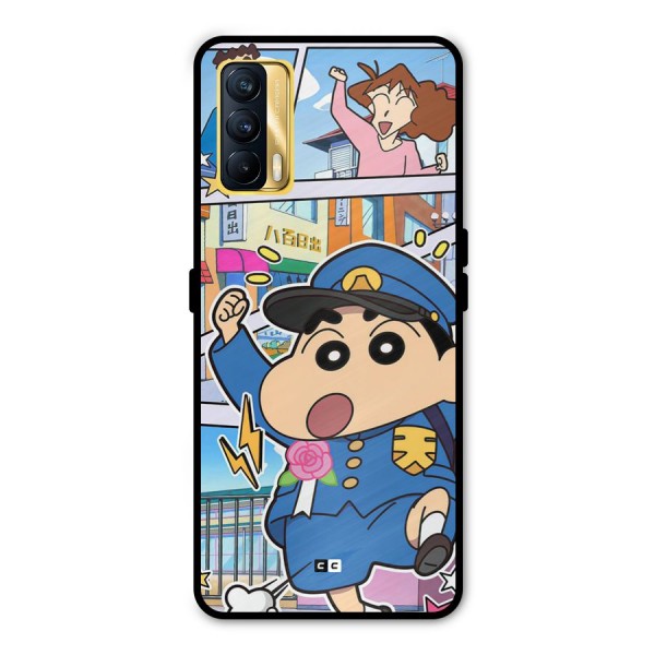 Officer Shinchan Metal Back Case for Realme X7