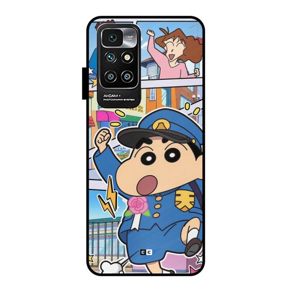 Officer Shinchan Metal Back Case for Redmi 10 Prime