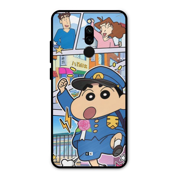 Officer Shinchan Metal Back Case for Redmi 8