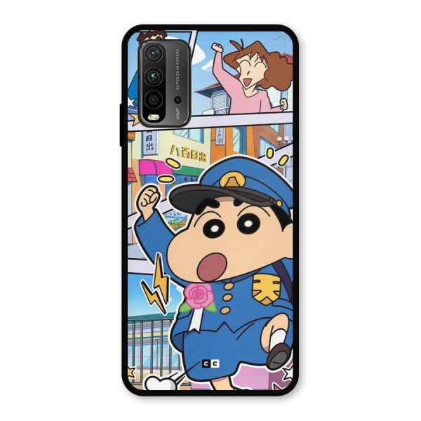 Officer Shinchan Metal Back Case for Redmi 9 Power