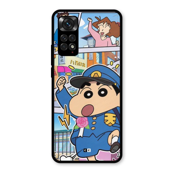 Officer Shinchan Metal Back Case for Redmi Note 11