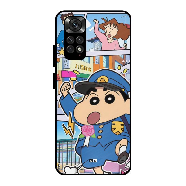 Officer Shinchan Metal Back Case for Redmi Note 11 Pro