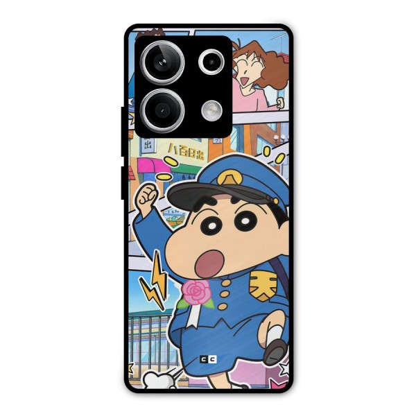 Officer Shinchan Metal Back Case for Redmi Note 13 5G