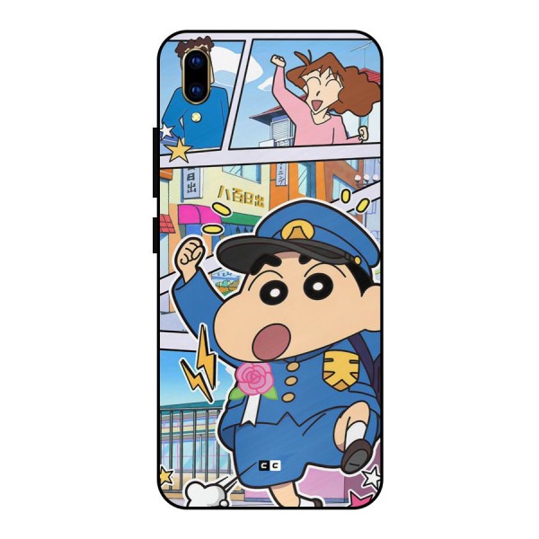 Officer Shinchan Metal Back Case for Vivo V11 Pro