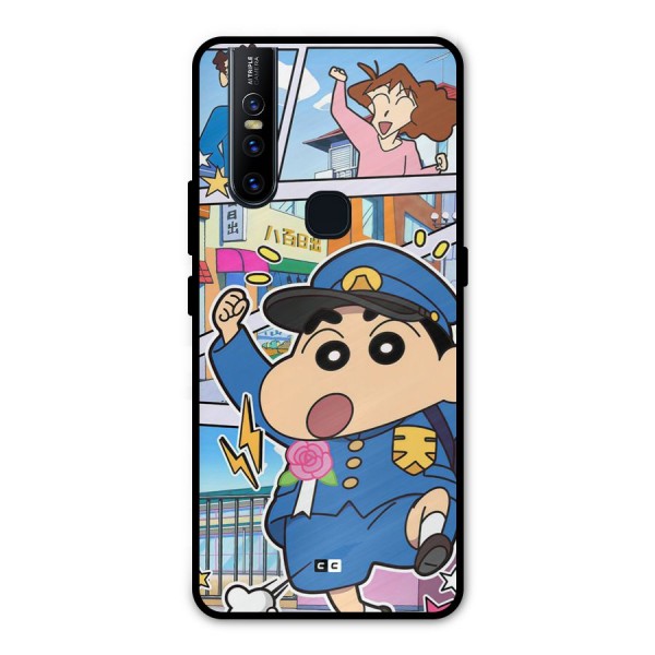 Officer Shinchan Metal Back Case for Vivo V15