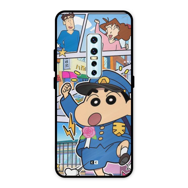 Officer Shinchan Metal Back Case for Vivo V17 Pro