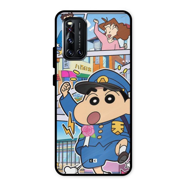 Officer Shinchan Metal Back Case for Vivo V19