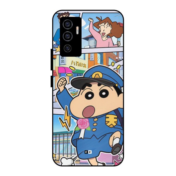 Officer Shinchan Metal Back Case for Vivo V23e