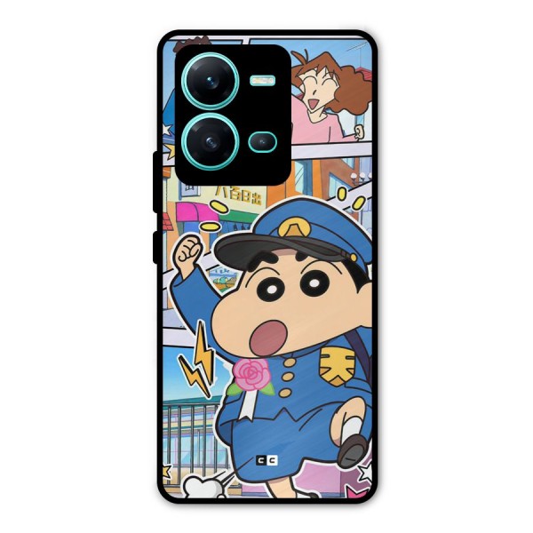 Officer Shinchan Metal Back Case for Vivo V25