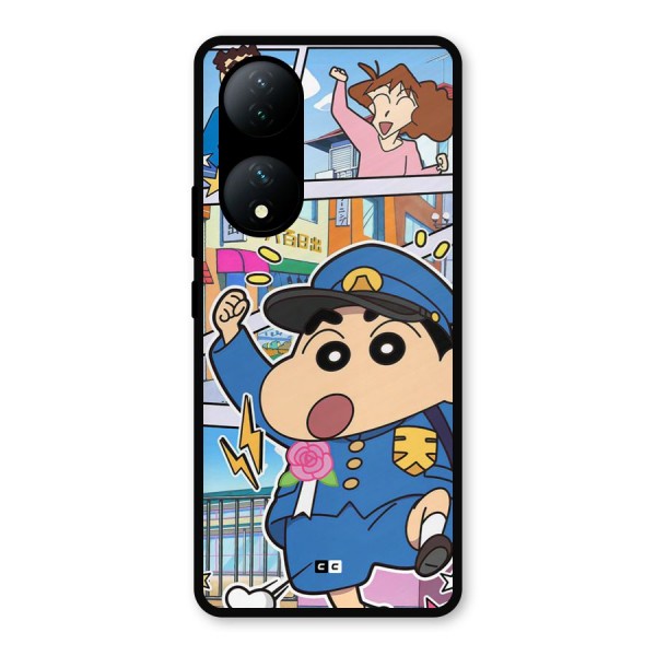 Officer Shinchan Metal Back Case for Vivo Y100