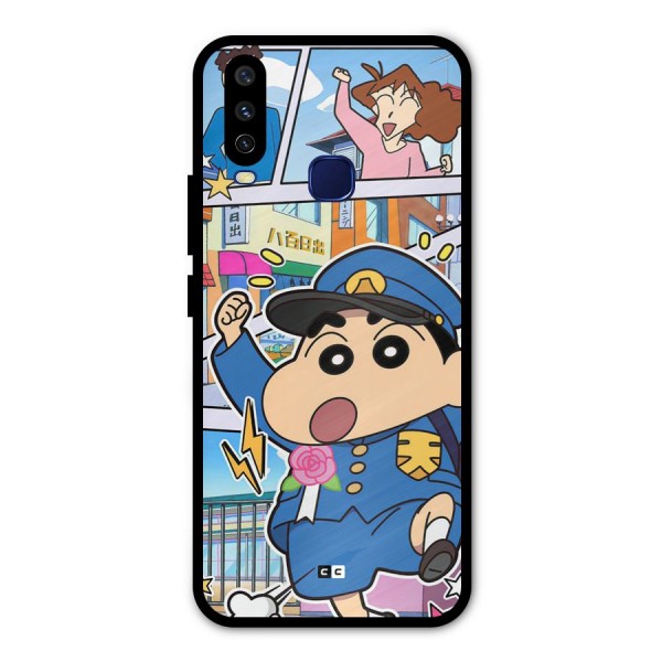 Officer Shinchan Metal Back Case for Vivo Y12