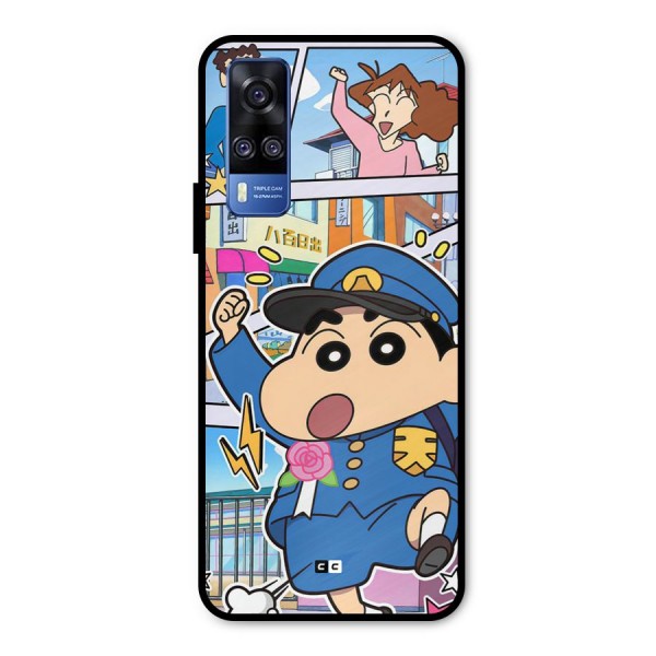 Officer Shinchan Metal Back Case for Vivo Y31