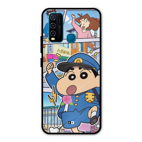 Officer Shinchan Metal Back Case for Vivo Y50