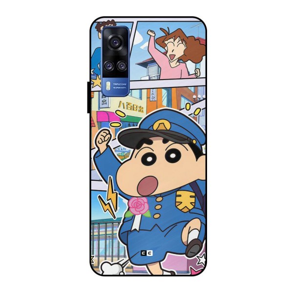 Officer Shinchan Metal Back Case for Vivo Y51