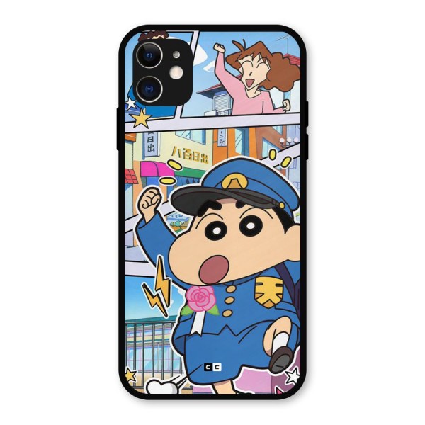 Officer Shinchan Metal Back Case for iPhone 11