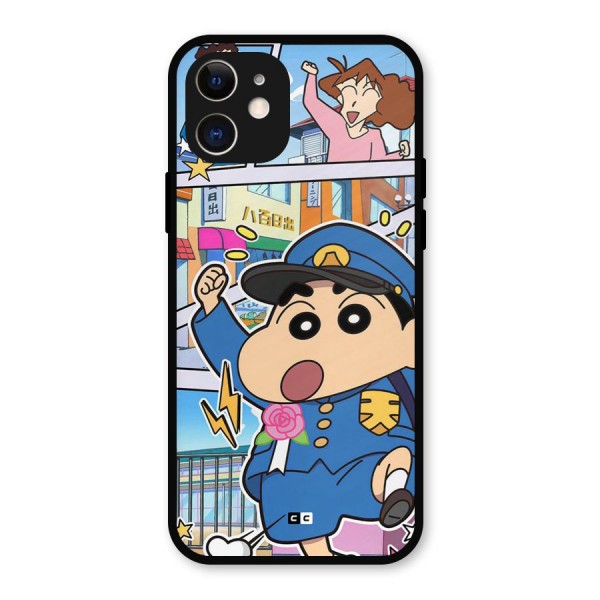 Officer Shinchan Metal Back Case for iPhone 12