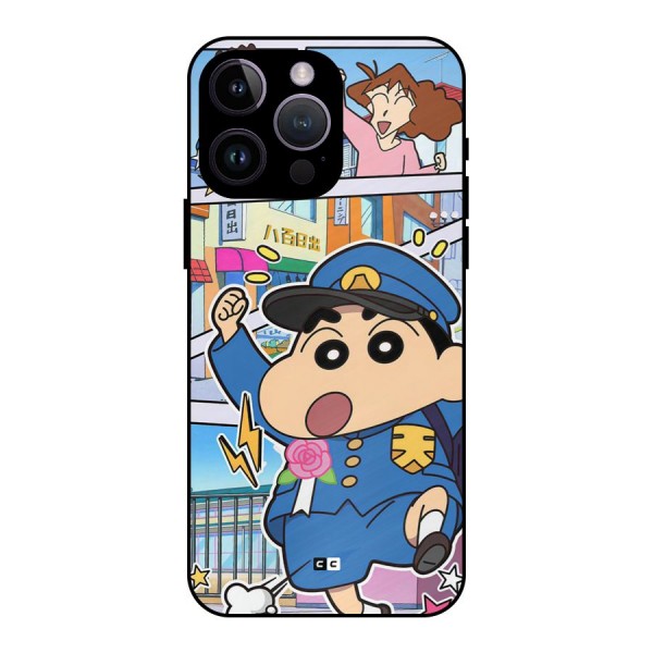 Officer Shinchan Metal Back Case for iPhone 14 Pro Max