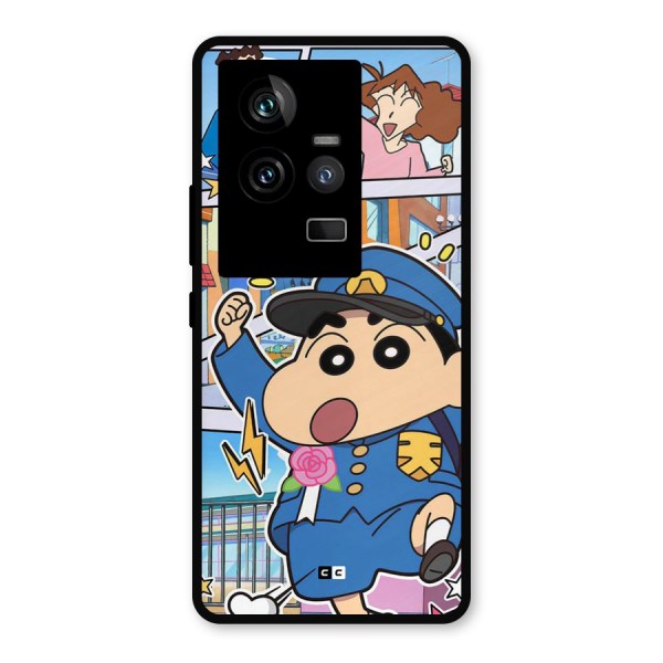 Officer Shinchan Metal Back Case for iQOO 11 5G