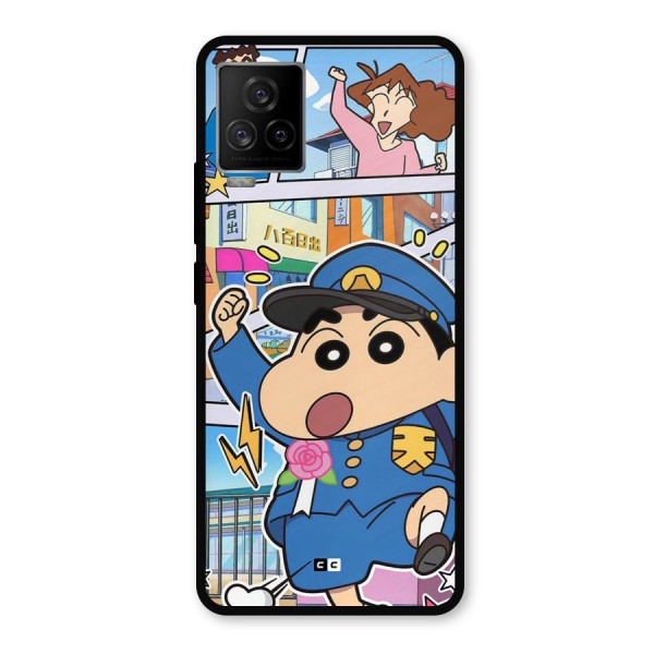 Officer Shinchan Metal Back Case for iQOO 7 Legend 5G