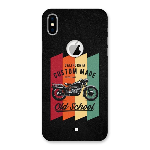 Old School Bike Back Case for iPhone XS Logo Cut