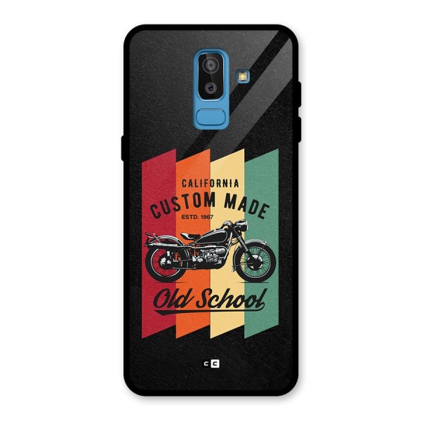 Old School Bike Glass Back Case for Galaxy J8