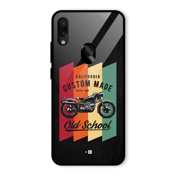 Old School Bike Glass Back Case for Redmi Note 7