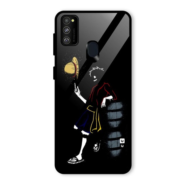 One Piece Luffy Style Glass Back Case for Galaxy M21