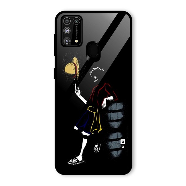 One Piece Luffy Style Glass Back Case for Galaxy M31