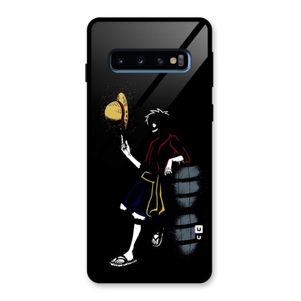 One Piece Luffy Style Glass Back Case for Galaxy S10