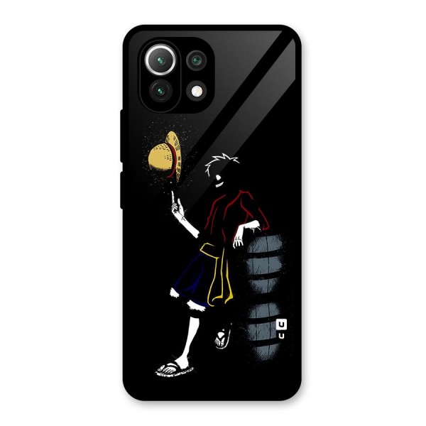 One Piece Luffy Style Glass Back Case for Mi 11 Lite