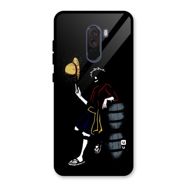 One Piece Luffy Style Glass Back Case for Poco F1