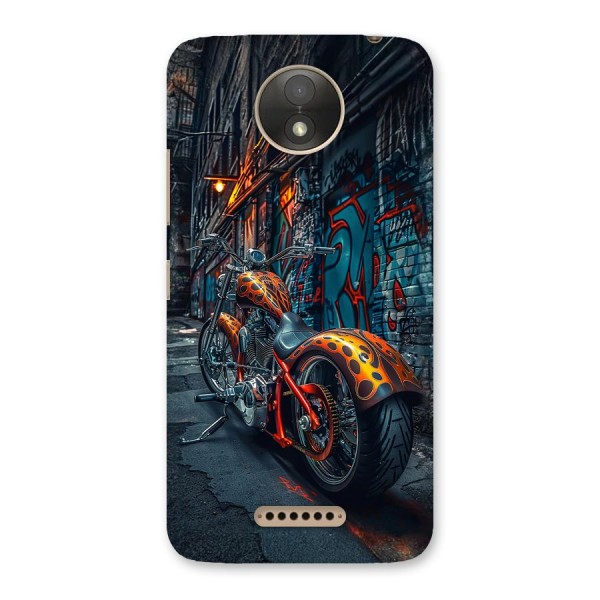 Orange Fatbike Back Case for Moto C Plus