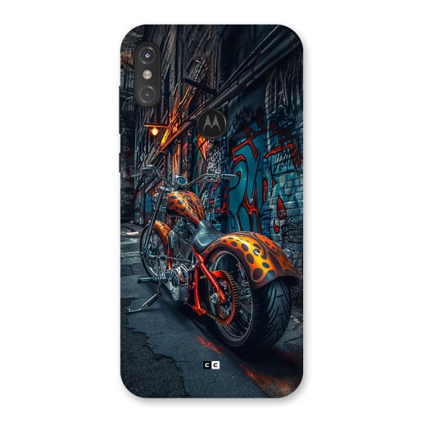 Orange Fatbike Back Case for Motorola One Power